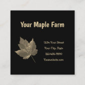 Maple Syrup Boerderij Beige Black Country Rustic Vierkante Visitekaartje (Voorkant)
