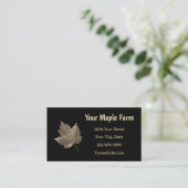 Maple Syrup Boerderij Beige Black Country Rustic Visitekaartje (Staand voorkant)