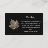 Maple Syrup Boerderij Beige Black Country Rustic Visitekaartje (Achterkant)