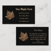 Maple Syrup Boerderij Bruin zwart land Rustisch Visitekaartje (Voorkant / Achterkant)