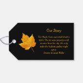 Maple Syrup Boerderij Gold Yellow Black Land Rusti Cadeaulabel (Achterkant Horizontaal)