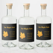 Maple Syrup Boerderij Gold Yellow Black Land Rusti Likeurfles Etiket (Flessen)