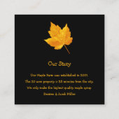 Maple Syrup Boerderij Gold Yellow Black Land Rusti Vierkante Visitekaartje (Achterkant)