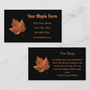 Maple Syrup Boerderij Rustic Brown Black Land Visitekaartje
