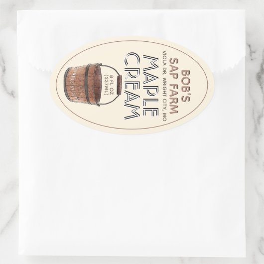 Maple Syrup Creme Snoep Sugar Label met Bucket (Tas)