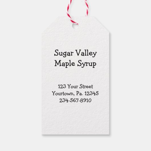 Maple Syrup Gift Label Cadeaulabel (Achterkant)