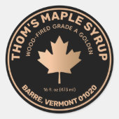 Maple Syrup Gold en zwart Jar Label (Voorkant)