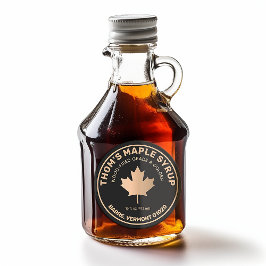 Maple Syrup Gold en zwart Jar Label