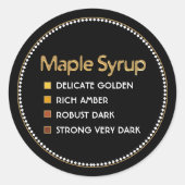 Maple Syrup Grade Checklist Sticker Rond (Voorkant)