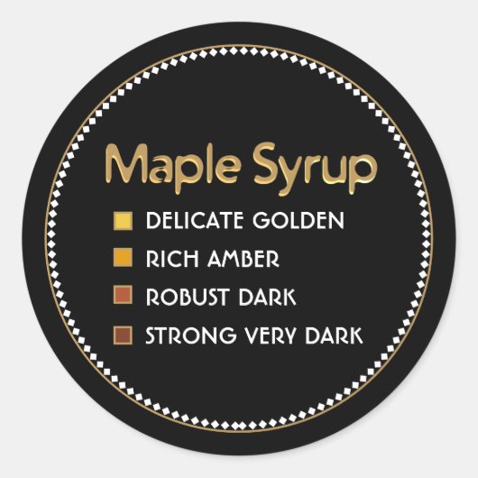 Maple Syrup Grade Checklist Sticker Rond (Voorkant)