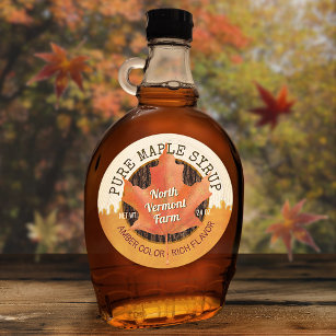 Maple Syrup Herfst Leaf Custom Business Jar Labels