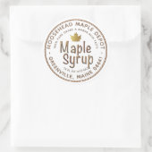 Maple Syrup in gegoten Amber Font met Gold Leaf Ronde Sticker (Tas)