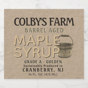 Maple Syrup Kraft Barrel Aged Bucket Label Bier Etiket