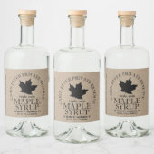 Maple Syrup Kraft Jar Label met zwart blad Likeurfles Etiket (Flessen)