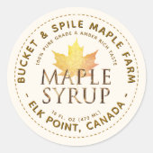 Maple Syrup Label Autumn Maple Leaf Gold Text (Voorkant)