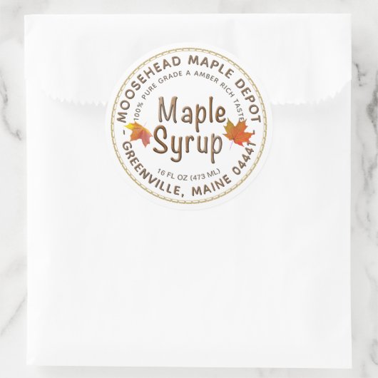 Maple Syrup Label Autumn Maple vertrekt met rand (Tas)