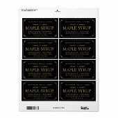 Maple Syrup Label Black en Gold Border (Full Sheet)