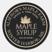 Maple Syrup Label Black met Gold Leaf (Voorkant)