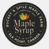 Maple Syrup Label Kleurrijke mantel laat gouden te (Voorkant)