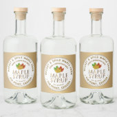 Maple Syrup Label Kleurrijke mantel laat gouden te Likeurfles Etiket (Flessen)