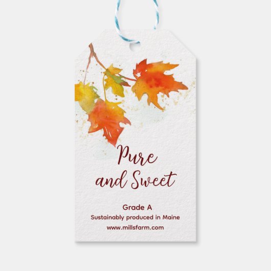 Maple Syrup Label op flesje verkoopt niet meer Cadeaulabel (Achterkant)