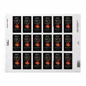 Maple Syrup Label Zwart en Goud met Oranje Leaf (Full Sheet)