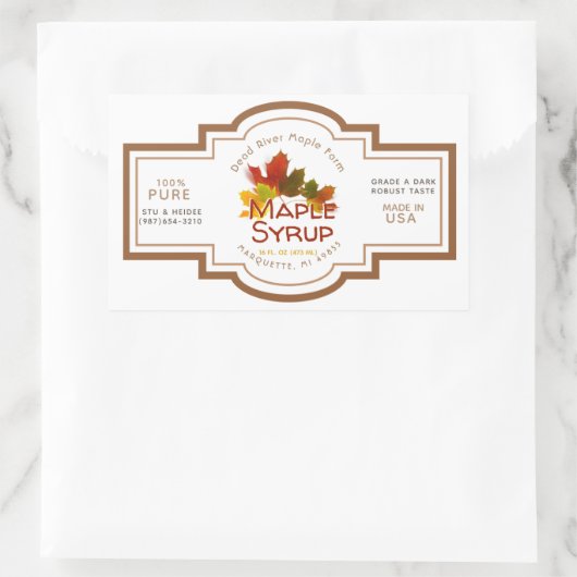 Maple Syrup Maple Leaf Trio Old Style Label (Tas)