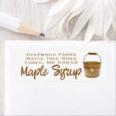 Maple Syrup met Sap Bucket plastic etiket (Insitu)