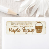 Maple Syrup met Sap Bucket plastic etiket (Insitu)