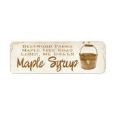 Maple Syrup met Sap Bucket plastic etiket (Voorkant)