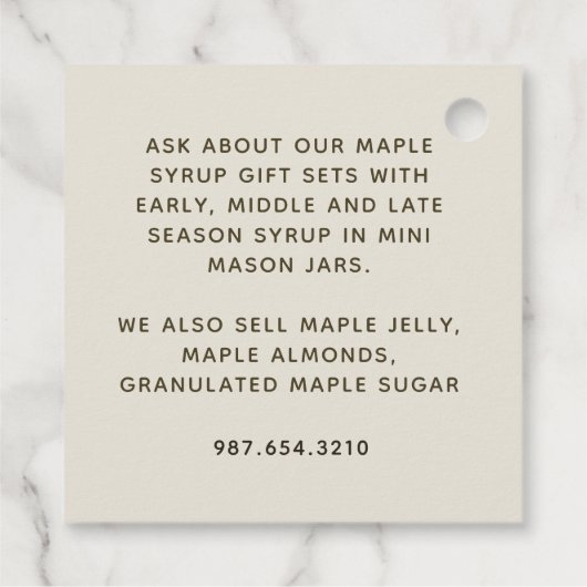 Maple Syrup Metallic Gold Label fancy grens (Achterkant)