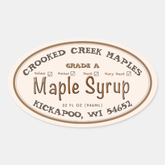 Maple Syrup Nieuwe Graden Checklist Label Ivory (Voorkant)