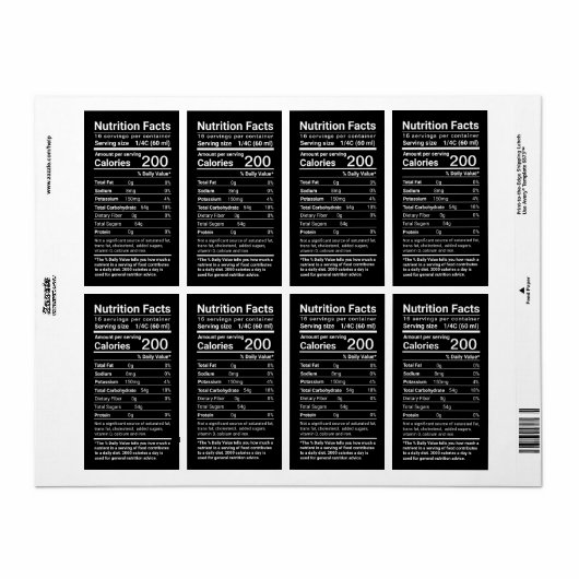 Maple Syrup Nutrition Facts Latest FDA Regulations Etiket (Full Sheet)