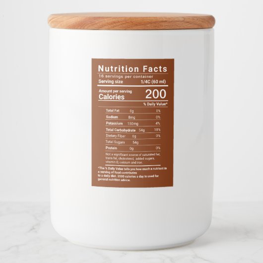 Maple Syrup Nutrition Facts Latest FDA Regulations Voedselcontainer Etiket (Voorkant)