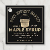 Maple Syrup Nutrition Label Gold Bucket on Black (Voorkant)