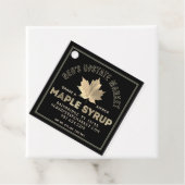 Maple Syrup Nutrition Label Gold Maple Leaf on Bla (In situ)