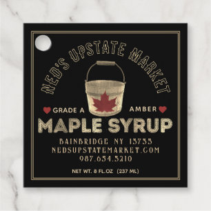 Maple Syrup Nutrition Red Leaf Sap Bucket Heart Bedankjes Labels