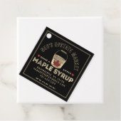 Maple Syrup Nutrition Red Leaf Sap Bucket Heart Bedankjes Labels (In situ)