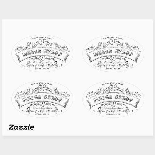 Maple Syrup Old Fashioned Scroll Editable Label (Vel)