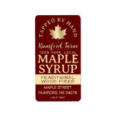 Maple Syrup op adres of verzendlabel Red Leaf Etiket (Voorkant)
