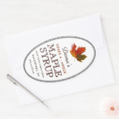 Maple Syrup Oval Border Colorful Maple Leaf Label (Envelop)