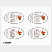 Maple Syrup Oval Border Colorful Maple Leaf Label (Vel)