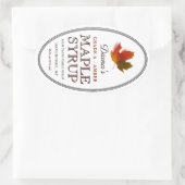 Maple Syrup Oval Border Colorful Maple Leaf Label (Tas)