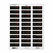 Maple Syrup Return Address Label Red Leaf op Black (Full Sheet)
