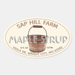 Maple Syrup Sap Bucket Editable Label