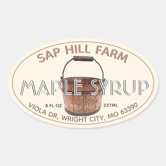 Maple Syrup Sap Bucket Editable Label (Voorkant)