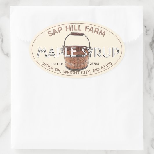 Maple Syrup Sap Bucket Editable Label (Tas)