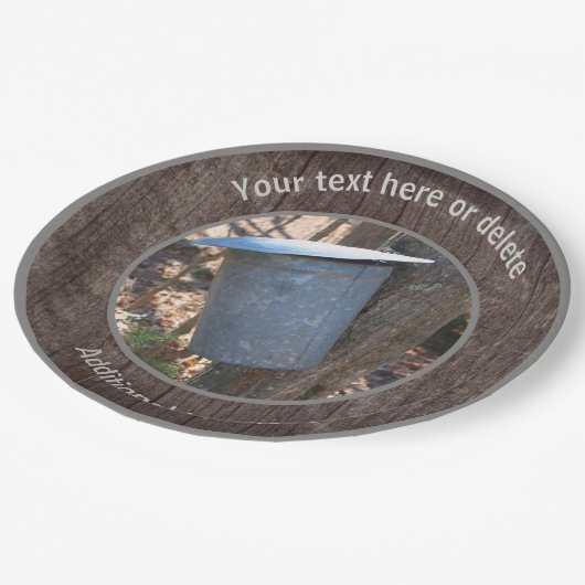 Maple Syrup Sap Bucket Natuur Gepersonaliseerde Pa Papieren Bordje (Gekanteld)