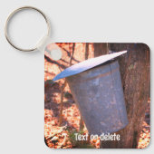 Maple Syrup Sap Bucket Natuur op maat Sleutelhanger (Voorkant)