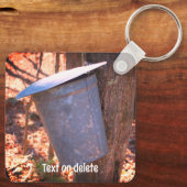 Maple Syrup Sap Bucket Natuur op maat Sleutelhanger (Achterkant)